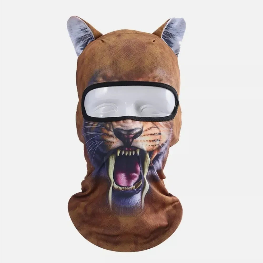 Breathable 3D Animal Printing Balaclava Cycling Hat Dog Cat Ears Full Face Mask